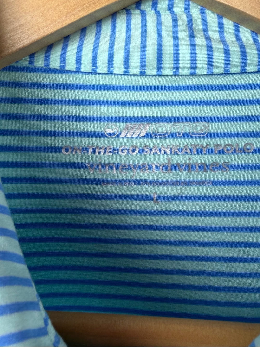Vineyard Vines On The Go Sankaty Polo Shirt Mens Large Striped OTG Performance - Picture 3 of 5